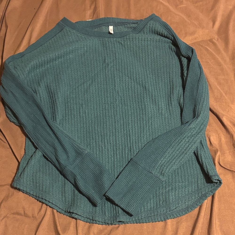 Mudd Teal Ribbed Sweatshirt